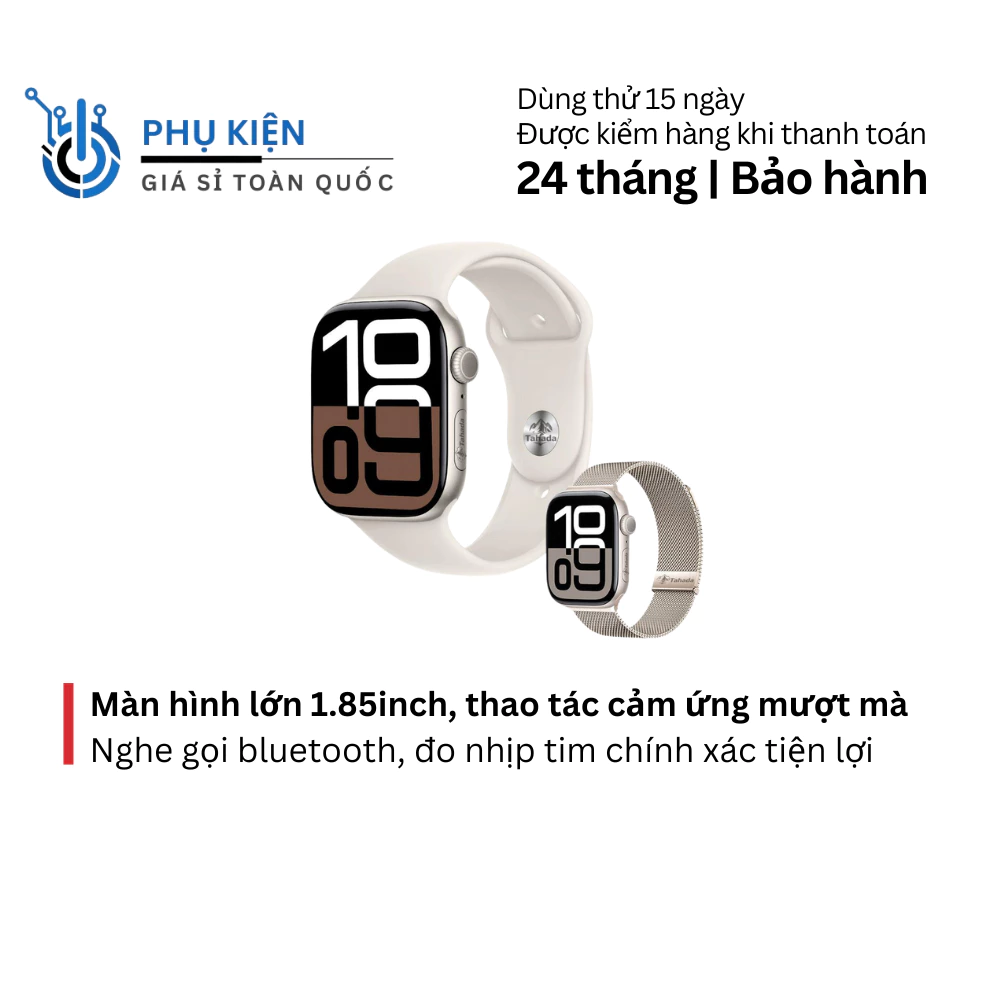 Đồng hồ thông minh Tahada T-S10 màn hình lớn, nghe gọi bluetooth, pin dùng 7 ngày