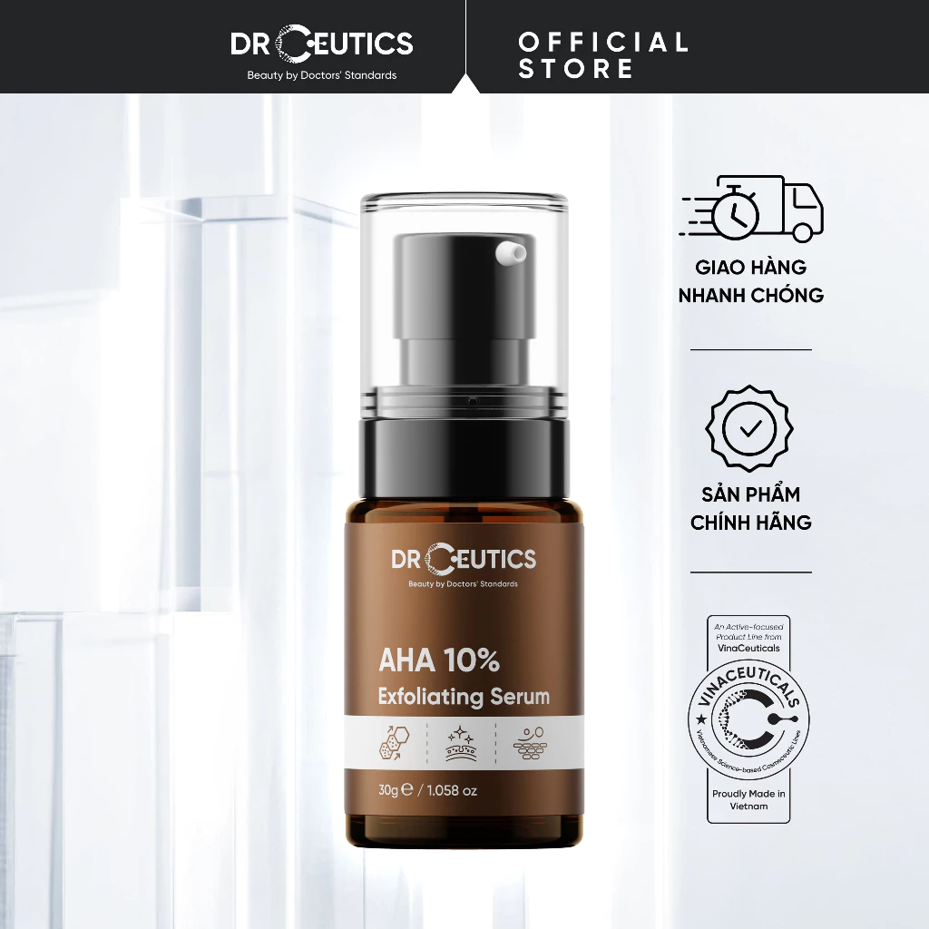 DRCEUTICS Dung Dịch AHA DrCeutics Tẩy Da Chết Làm Sáng Và Chống Lão Hóa Da (30g 100g)