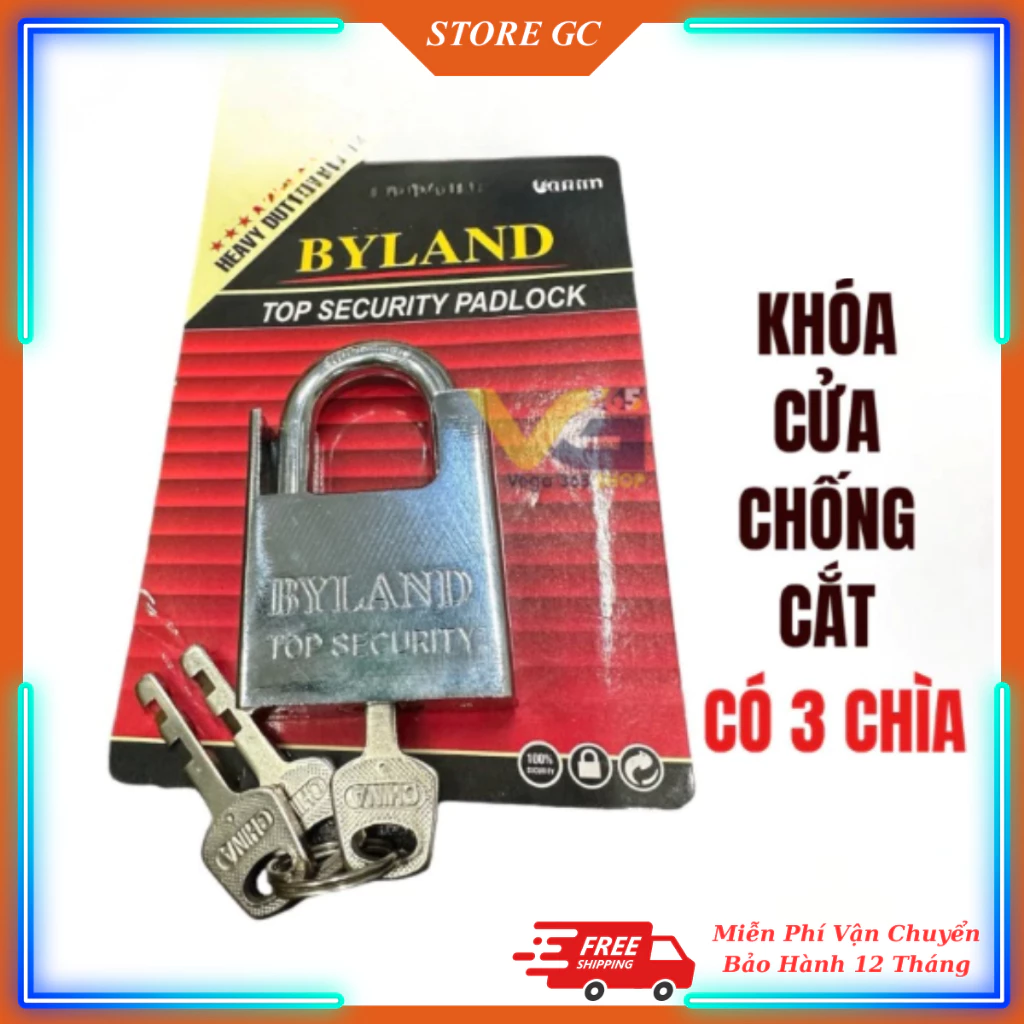 Khóa Chống Trộm BYLAND Mẫu Mới, Màu Bạc, Thiết Kế Chống Trộm, Thích Hợp Làm Khóa Nhà, Khóa Cổng