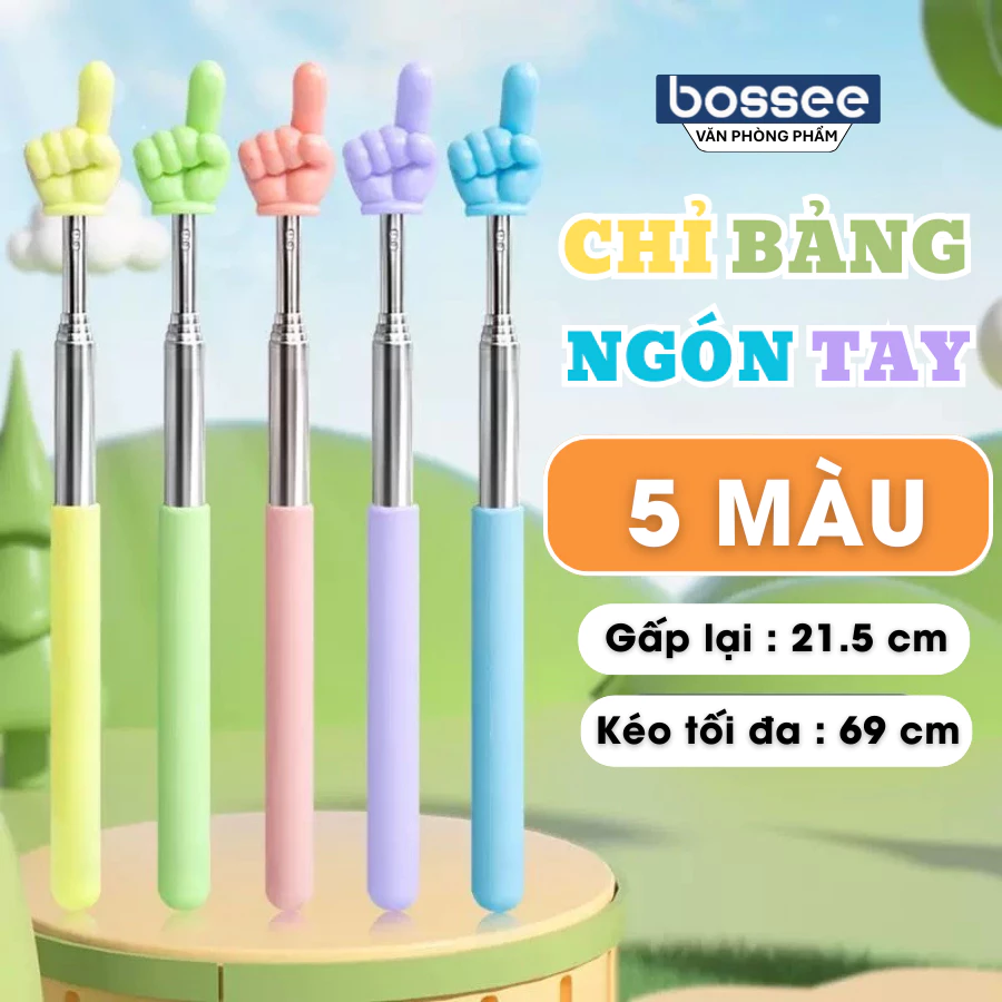 Con Trỏ Chỉ Điểm Hình Bàn Tay - Que Chỉ Bảng Nhiều Màu, Trục Dài Có Thể Kéo Ra Thu Vào, Nhỏ Gọn Dễ Mang Theo - TRUECOLOR