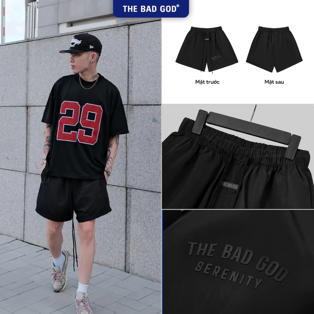Quần Short Đùi Nam Nữ The Bad God Serenity Echo Gió Mềm In Silicon Local Brand