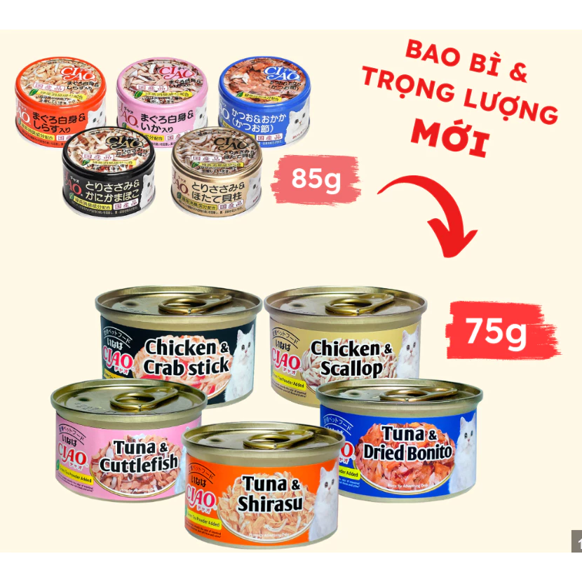 Pate Mèo Ciao Đủ Vị - Thái Lan (Lon 75G)