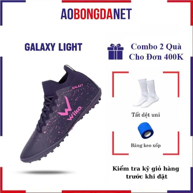 Giày Đá Bóng Wika Galaxy Light Chính Hãng, Giày Bóng Đá Wika Thiết Kế Cổ Cao Ôm Chân Khâu Toàn Bộ Đế