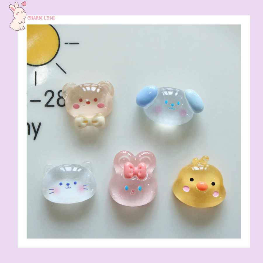 CHARM RESIN TRONG SUỐT HÌNH ĐỘNG VẬT DỄ THƯƠNG CHARM LUMI