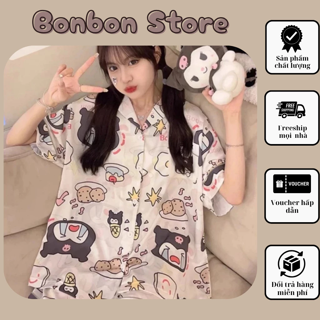 Bộ Đồ Pijama Hoạt Hình Mặc Nhà Giá Rẻ,Đồ Ngủ Nữ Tay Cộc Quần Cộc Dễ Thương Thoáng Mát K Nhăn Hàng Cao Cấp