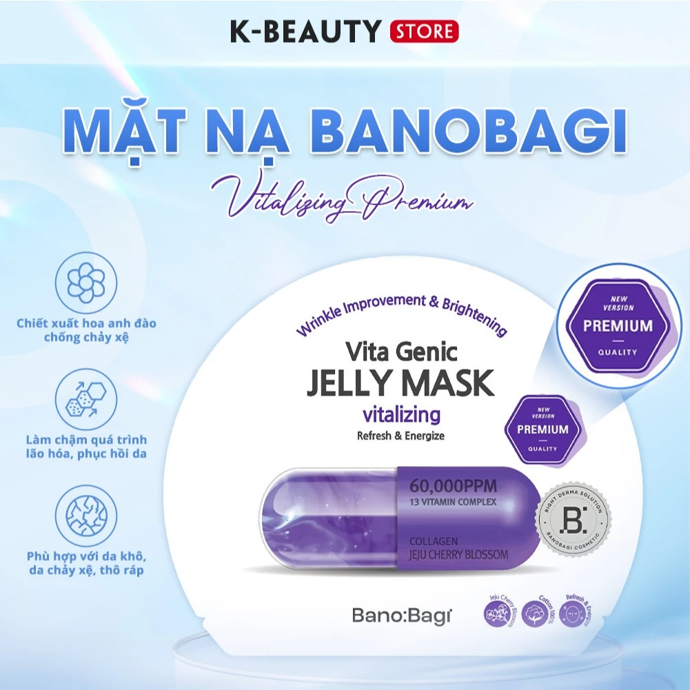 Mặt nạ BANOBAGI Vita Genic Jelly Mask Vitalizing Dành Cho Làn Da Mệt Mỏi, Xỉn Màu, Lão Hóa 30ml