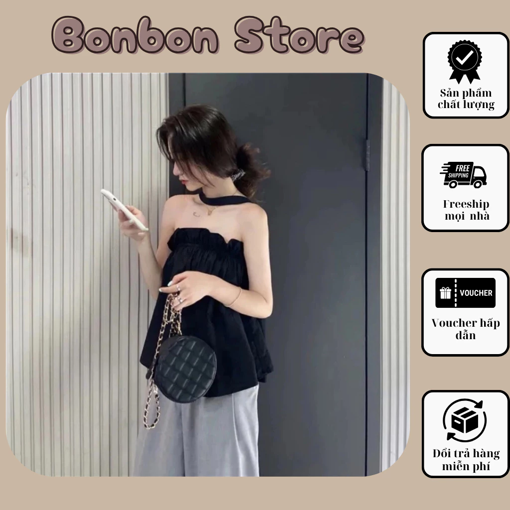 Áo Ống Cúp Ngực Thiết Kế Phối Nhún Phong Cách Tiểu Thư Babydoll Sang Chảnh Hàng Thiết Kế Cao Cấp