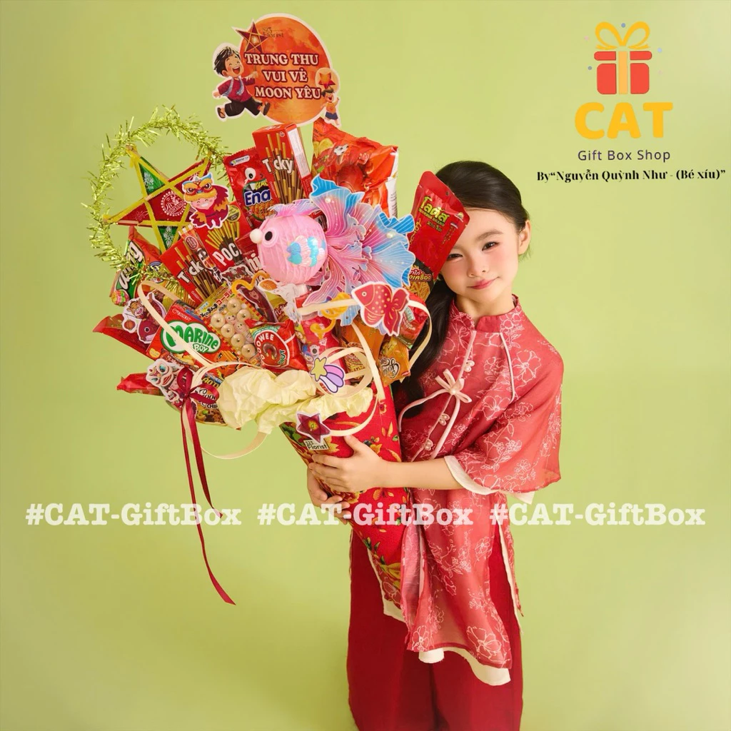🌟 Bó Quà Bánh Kẹo Trung Thu Dáng Ốc Quế – Quà Tặng Bé Yêu / Liên Hoan /Trung Thu, Quà trung thu độc đáo, ốc quế bánh kẹo