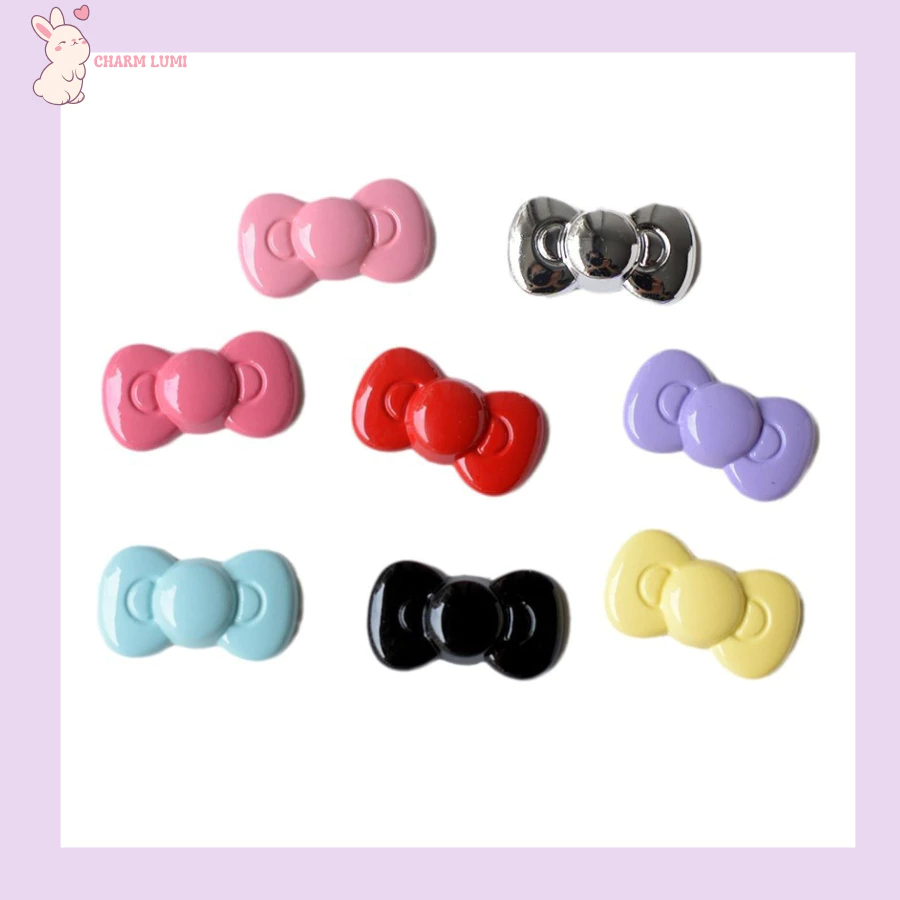 🎀Charm Nơ Bóng Xinh Yêu – Phụ Kiện Decor DIY, Gắn Ốp Lưng, Kẹp Tóc, Hộp Bút, Slime...