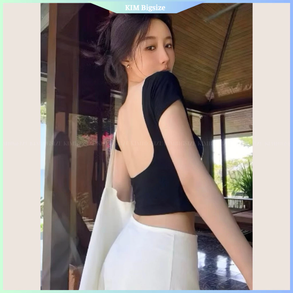 Áo thun nữ hở lưng không mút bigsize(55-90kg)