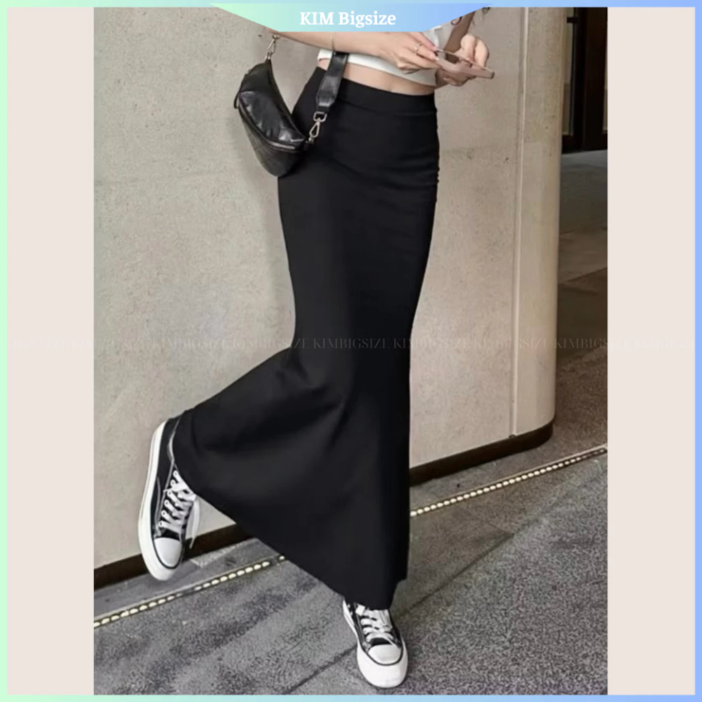Chân váy nữ đuôi cá dài 95cm vải tăm hàn bigsize(55-90kg)[KimBigsize]