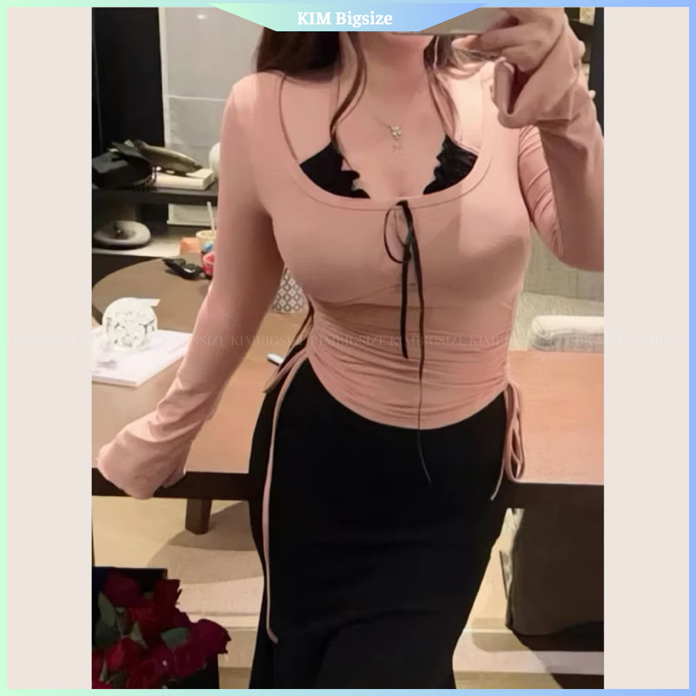Áo kiểu bigsize nữ phối giả yếm chất vải Borip (55-90kg)[KimBigsize]