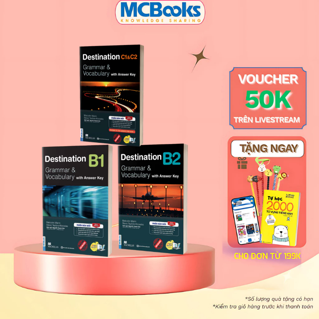 Sách Trọn Bộ Giáo Trình Destination Grammar & Vocabulary B1, B2, C1&C2 (Kèm Đáp Án) Lẻ/combo