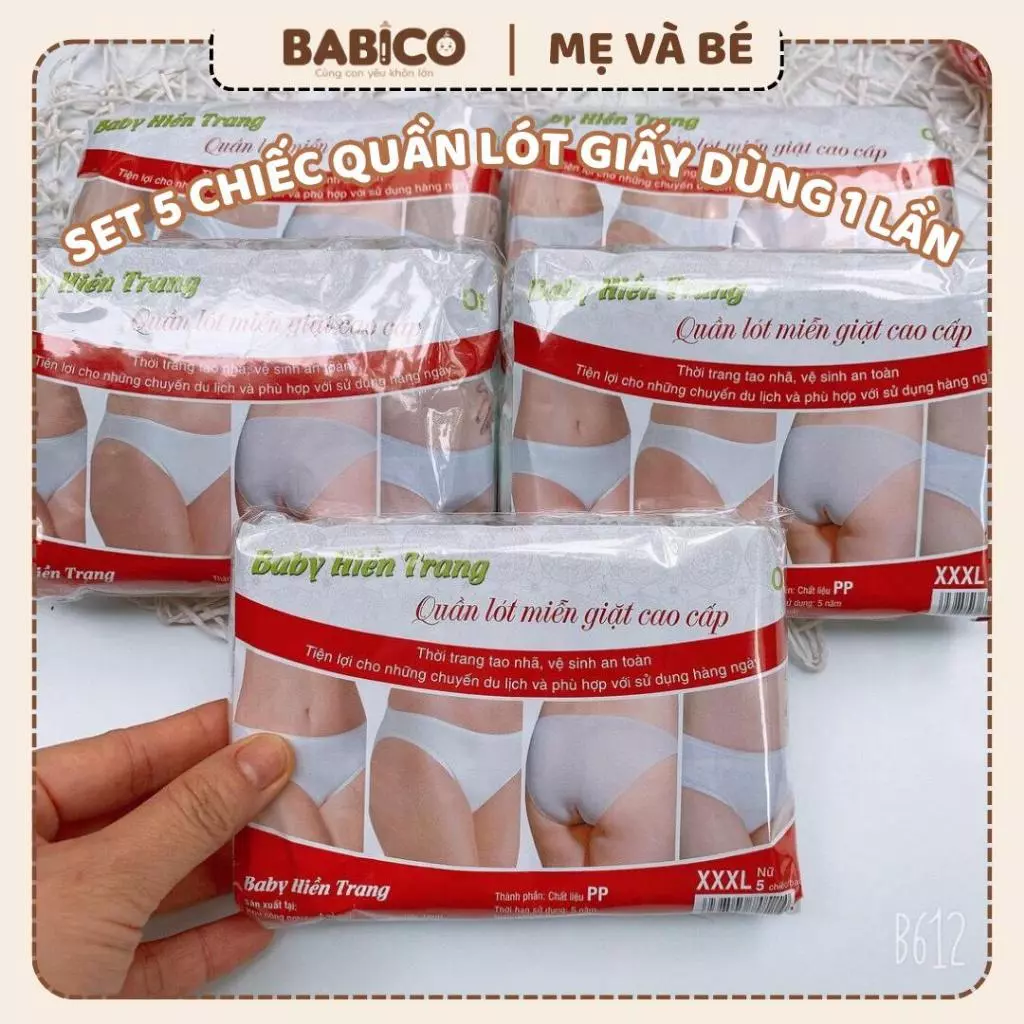 Sét 5 quần lót giấy mẫu mới ( hàng đắt ) làm từ chất liệu mỏng nhẹ