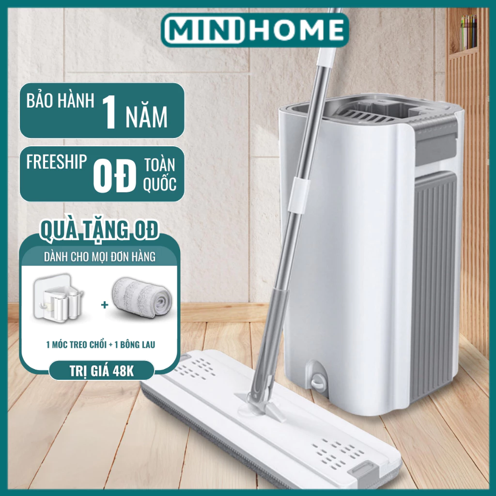 Cây lau nhà tự vắt 2 ngăn GOMOP PLUS bàn lau 33cm dung tích nước 3,5L bảo hành 1 năm