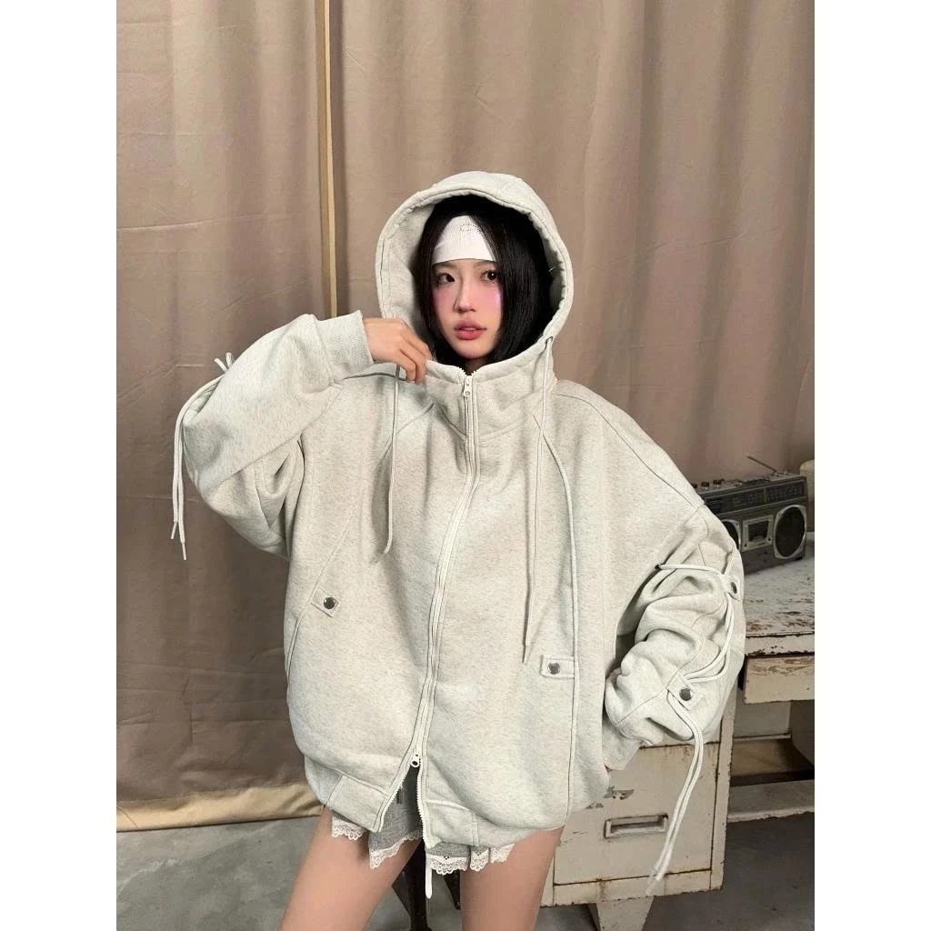 Áo Khoácnỉ hoodie Zip Cổ Cao Phối Dây Cúc  - Áo khoác nỉ  Nam Nữ dây kéo phối cúc bấm cực chất 2025