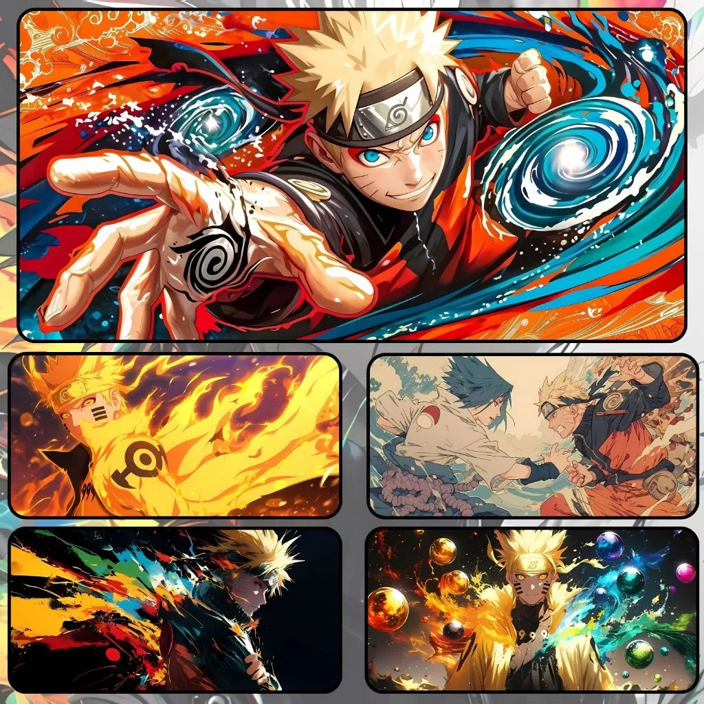 Bàn Di Chuột, Tấm Lót Chuột UZUMAKI NARUTO Cỡ Lớn 80x30cm / 90x40cm / 120x60cm Chống Trượt, Bền Đẹp