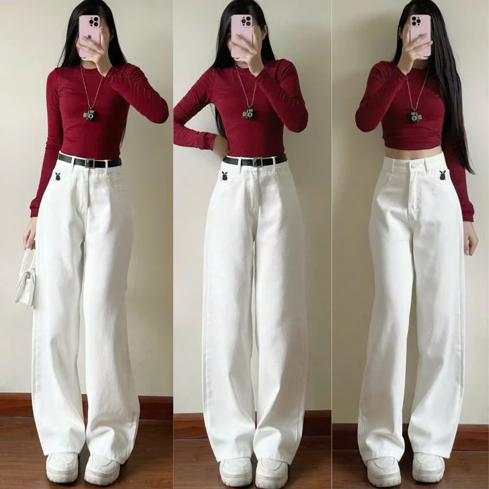 Quần Jean Bò Ống Suông Rộng Xuông Nữ CANA MS15 Jeans Cạp Cao Phong Cách