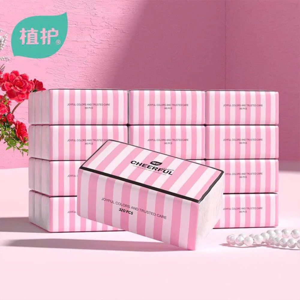 Thùng 30 Gói Giấy Ăn CHEERFUL Hồng, 4 Lớp Dai Mềm Mịn , Làm Từ Bột Gỗ Tự Nhiên Cao Cấp