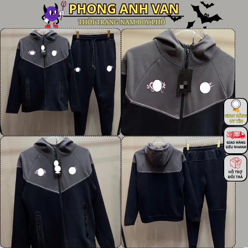 Bộ Hoodie Nam Tack Viền Trước Ngược Phối Chữ Cao Su Nổi Cực Đẹp - Bộ Nỉ Hoodie Nam QC LIMITED 2026