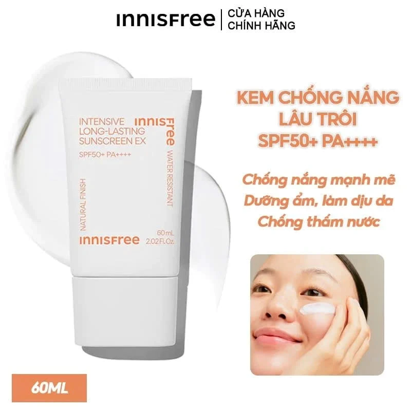 Kem chống nắng Innisfree Long Lasting kiềm dầu lâu trôi Daily mild SPF50 60ml