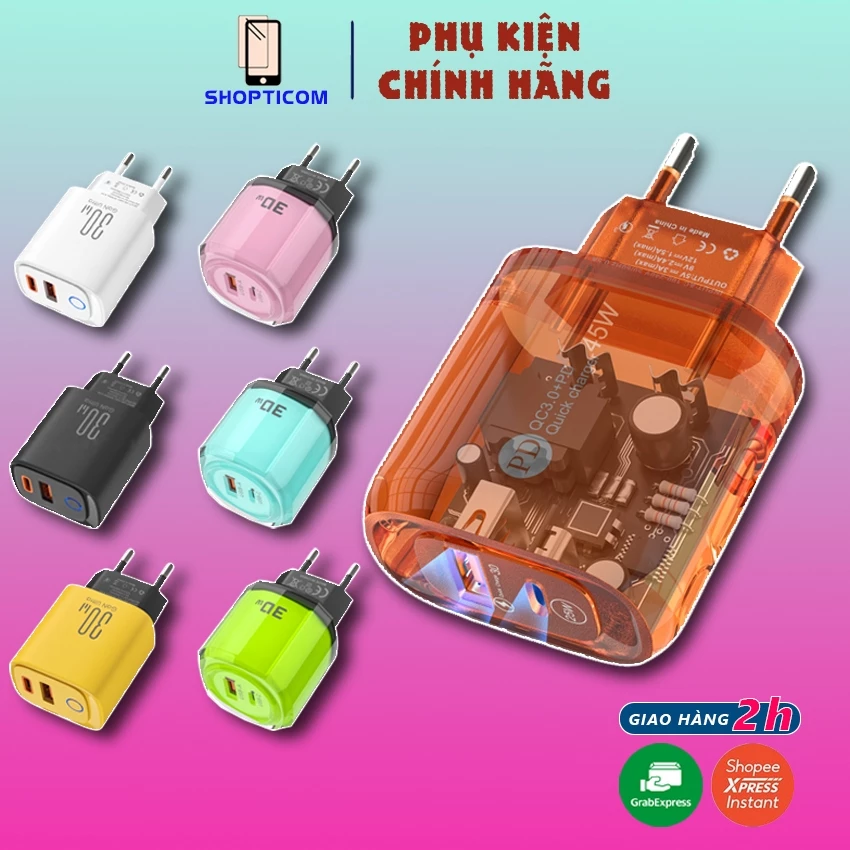 Củ sạc nhanh 18/30/45W-3A,cốc sạc nhanh cho điện thoại IP, type c, micro usb android giá rẻ S P