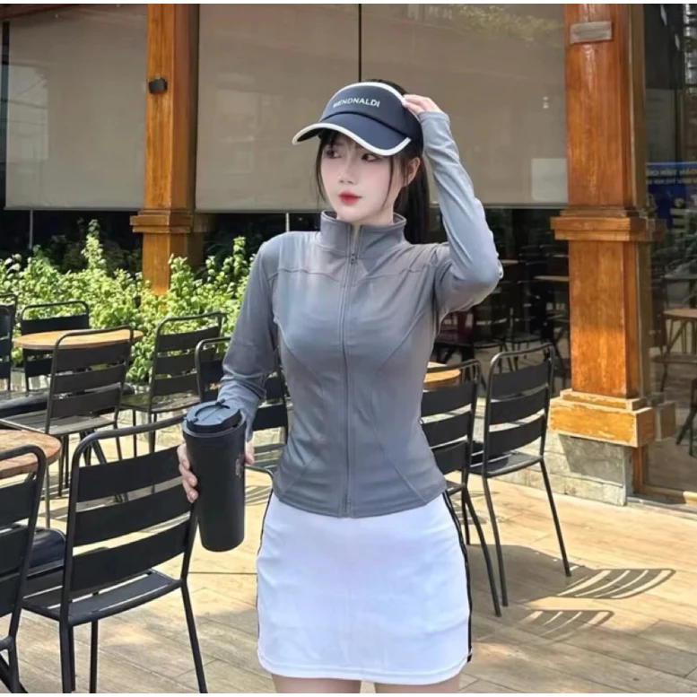 [PEINN] Áo khoác tập gym yoga nữ, áo khoác chống nắng ôm sát co giãn thấm hút mồ hôi size từ 40-70kg YLYSPORT A05