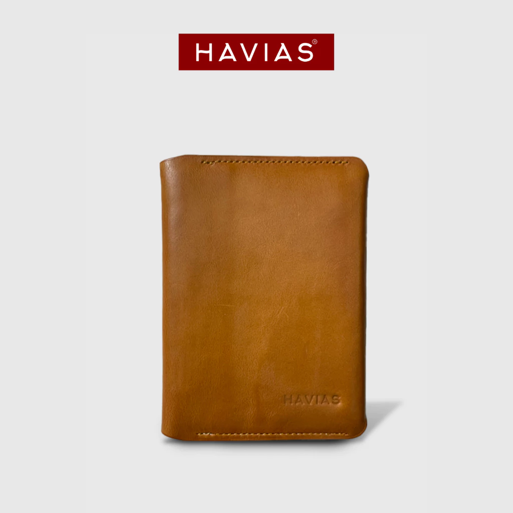 Bao da bò thật Passport cao cấp có nam châm Intrepid HAVIAS
