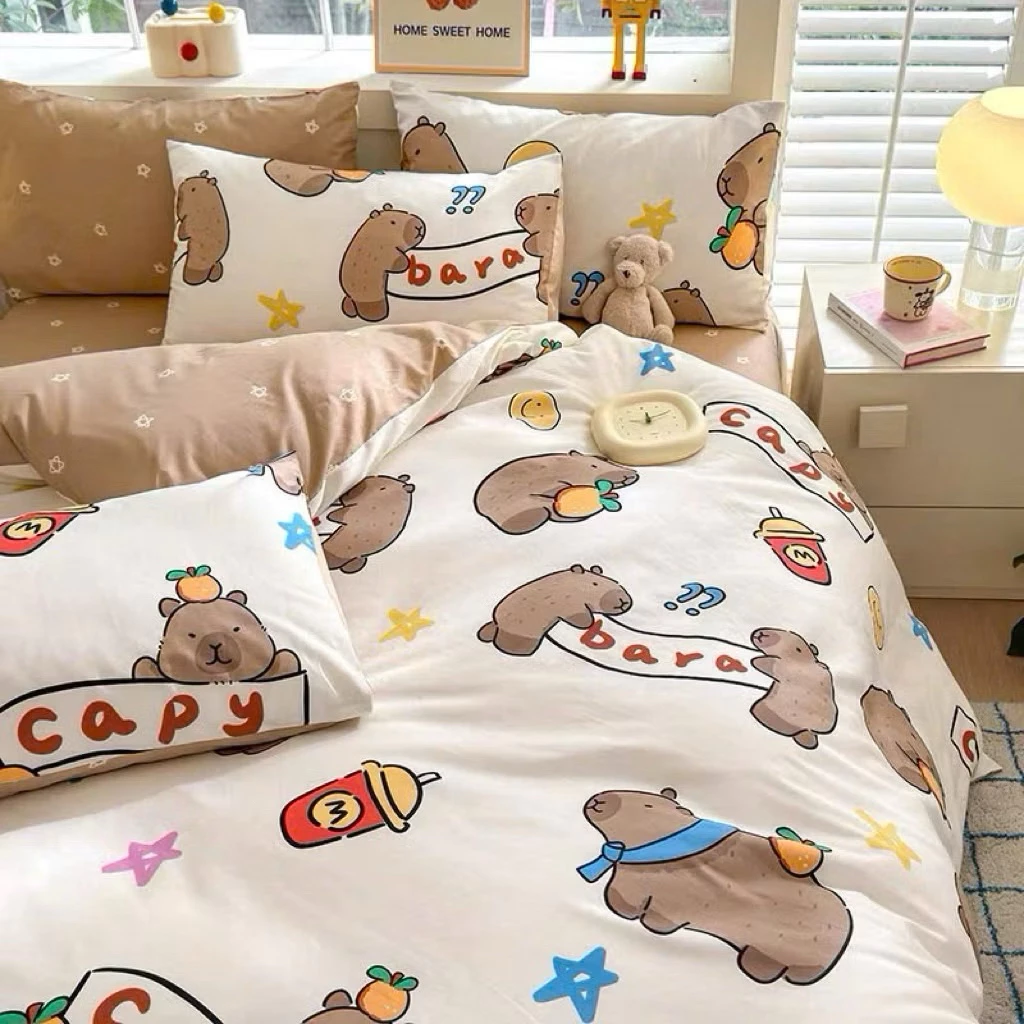 Set chăn phao 5 món trần bông dày dặn cotton poly siêu đáng yêu mẫu mới nhất