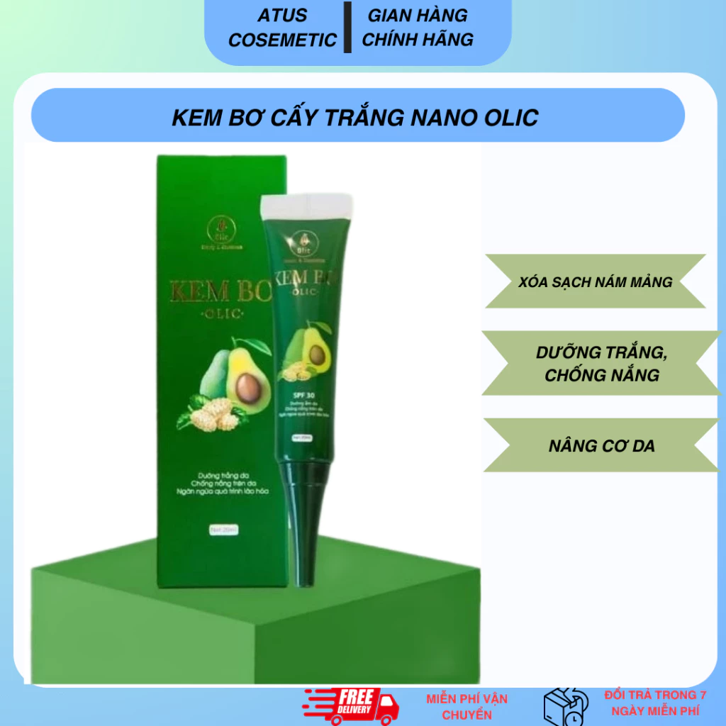 Kem bơ cấy trắng nano olic Chống nắng Ngăn ngừa lão hóa sớm ở da , làm đều màu da, giảm thâm sạm