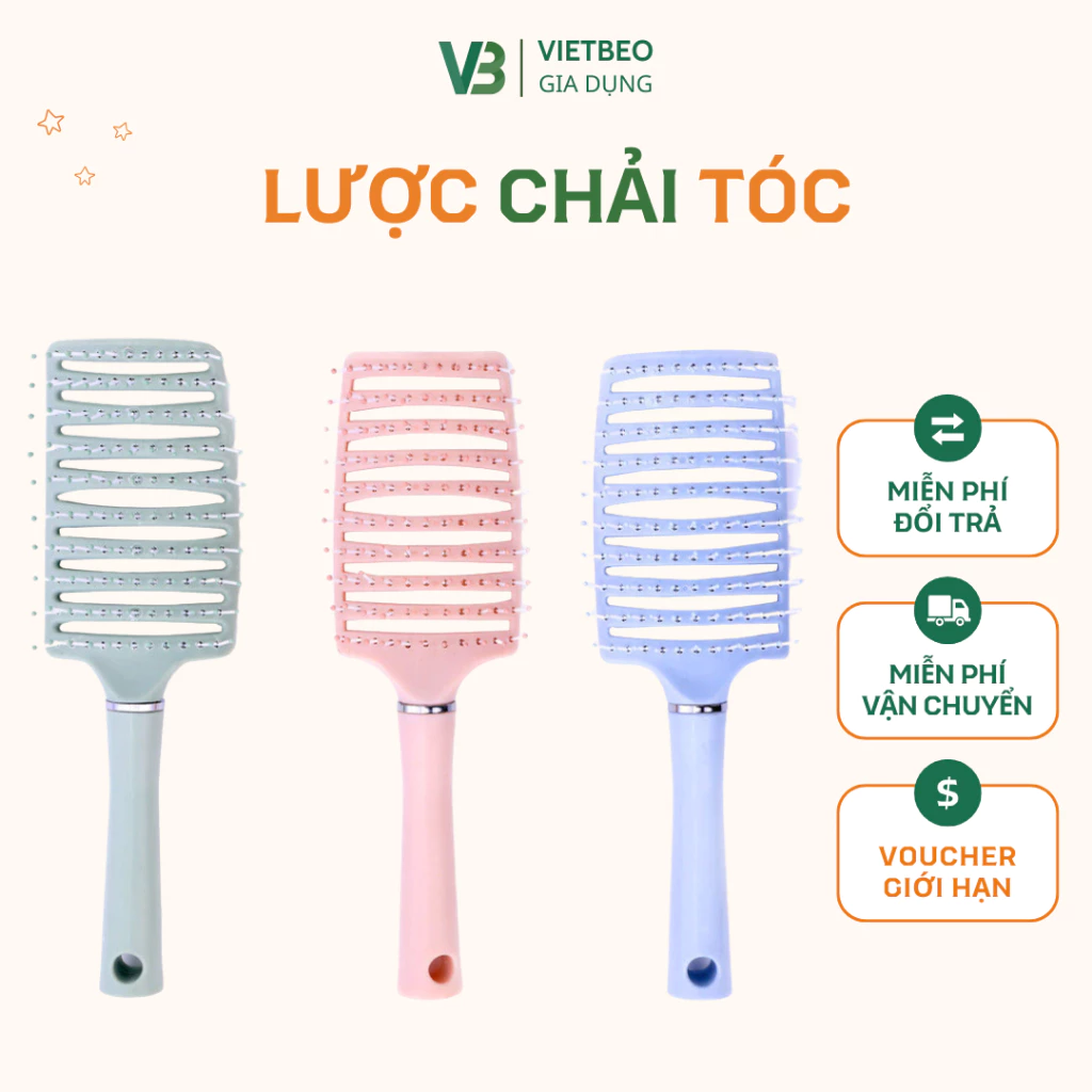Lược Chải Tóc DIDOOGLT - Lược Phồng Tóc Massage Đầu Tạo Kiểu Tóc Giúp Tóc Chắc Khoẻ