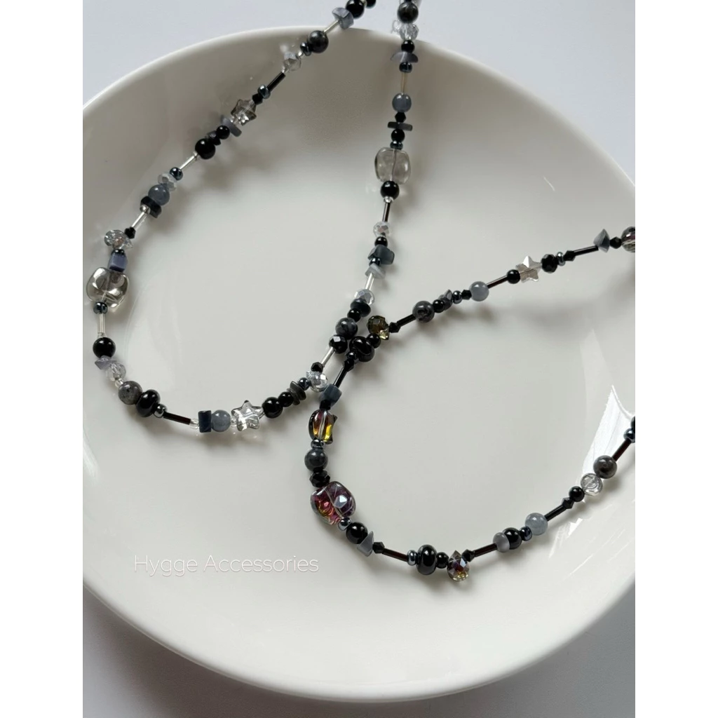Dây chuyền “ Power Black “ Thép không rỉ - Dây chuyền vòng cổ xỏ hạt Handmade - Phụ kiện trang sức - HYGGE ♡.•*