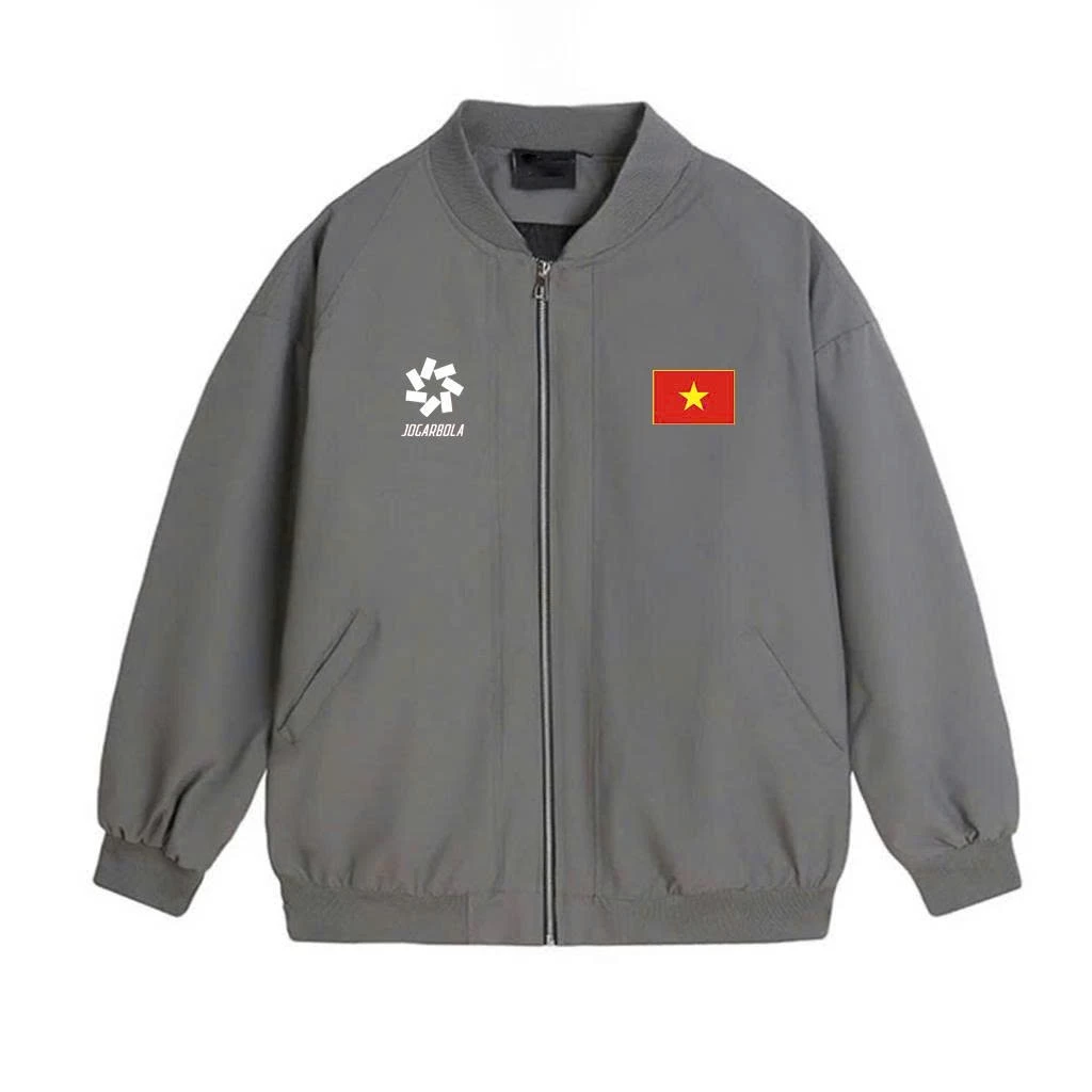 [BOM-VN] Áo Khoác Bomber Thể Thao In Logo Lá Cờ Việt Nam - Chất Dù 2 Lớp Khả Năng Chống Gió Nước Bụi