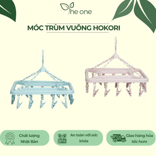 Móc chùm vuông Việt Nhật. Thiết kế tiện lợi, nhựa bền màu, chịu lực tốt. móc treo quần tất