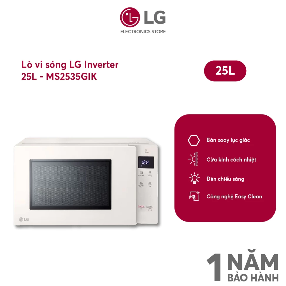 Lò vi sóng LG Neochef Smart Inverter 25 lít MS2535GIK 1000W