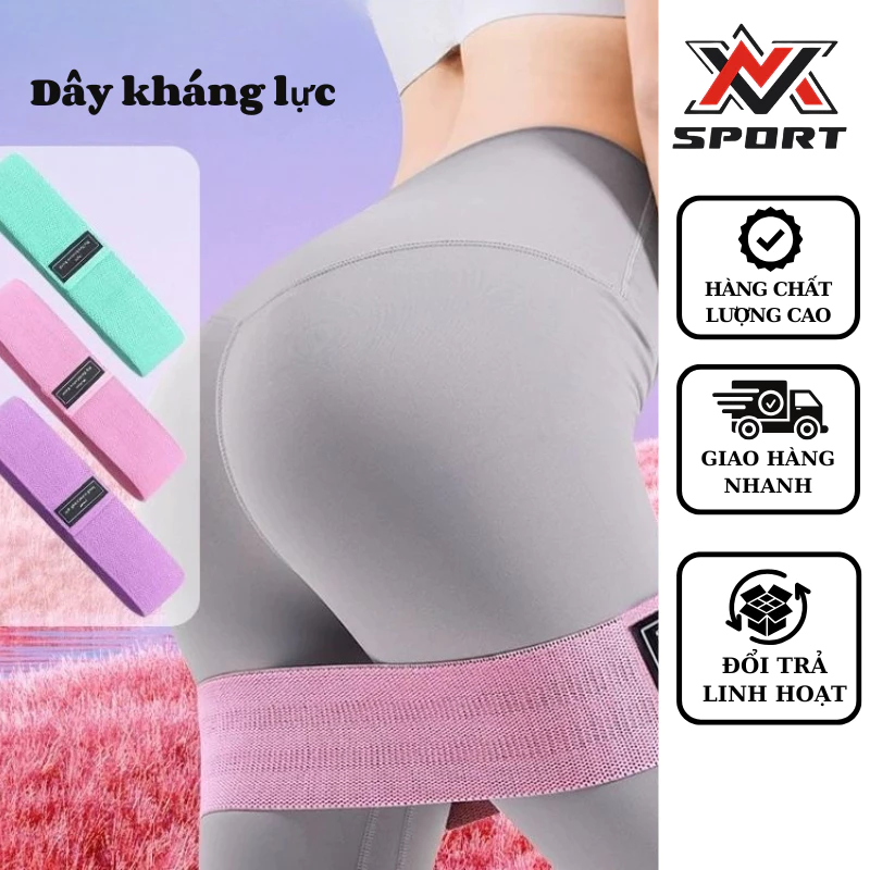 Dây Kháng Lực Miniband Dạng Vải - Dây Tập Mông Đùi Gym Yoga Tại Nhà Cao Cấp, Không Cuộn Xoắn Tôn Dáng V3 [K160]