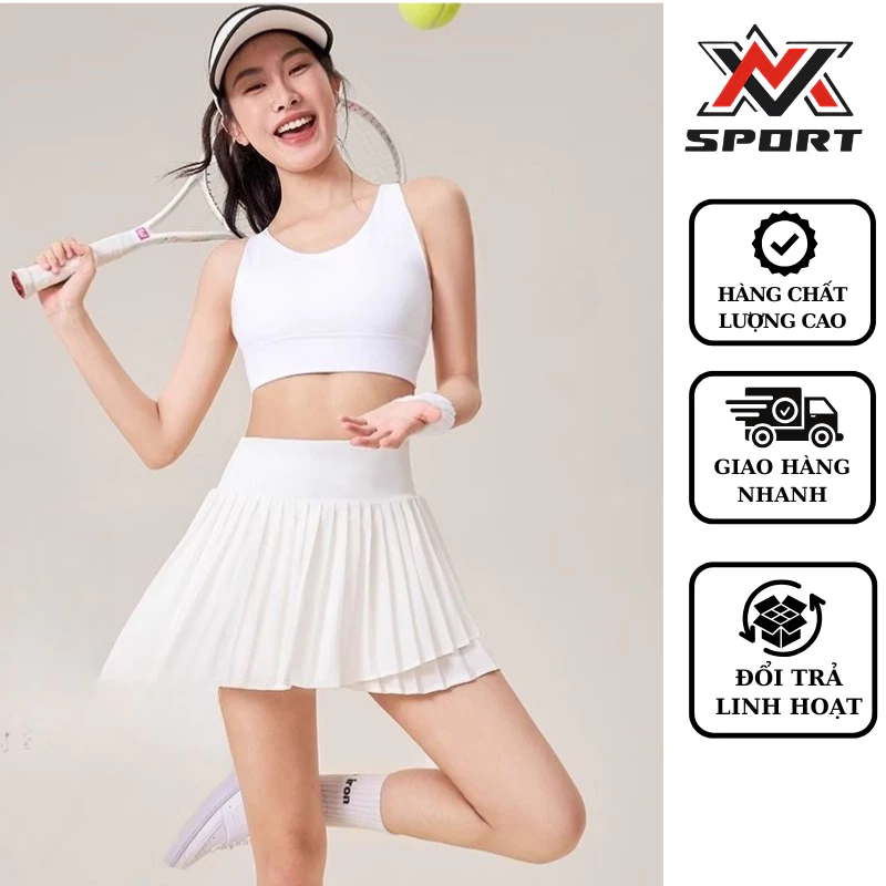 Chân Váy Pickleball Xếp Ly, Váy Thể Thao Cầu Lông Tennis Đa Năng Có Quần Trong, Co Giãn 4 Chiều Tôn Dáng[K190]