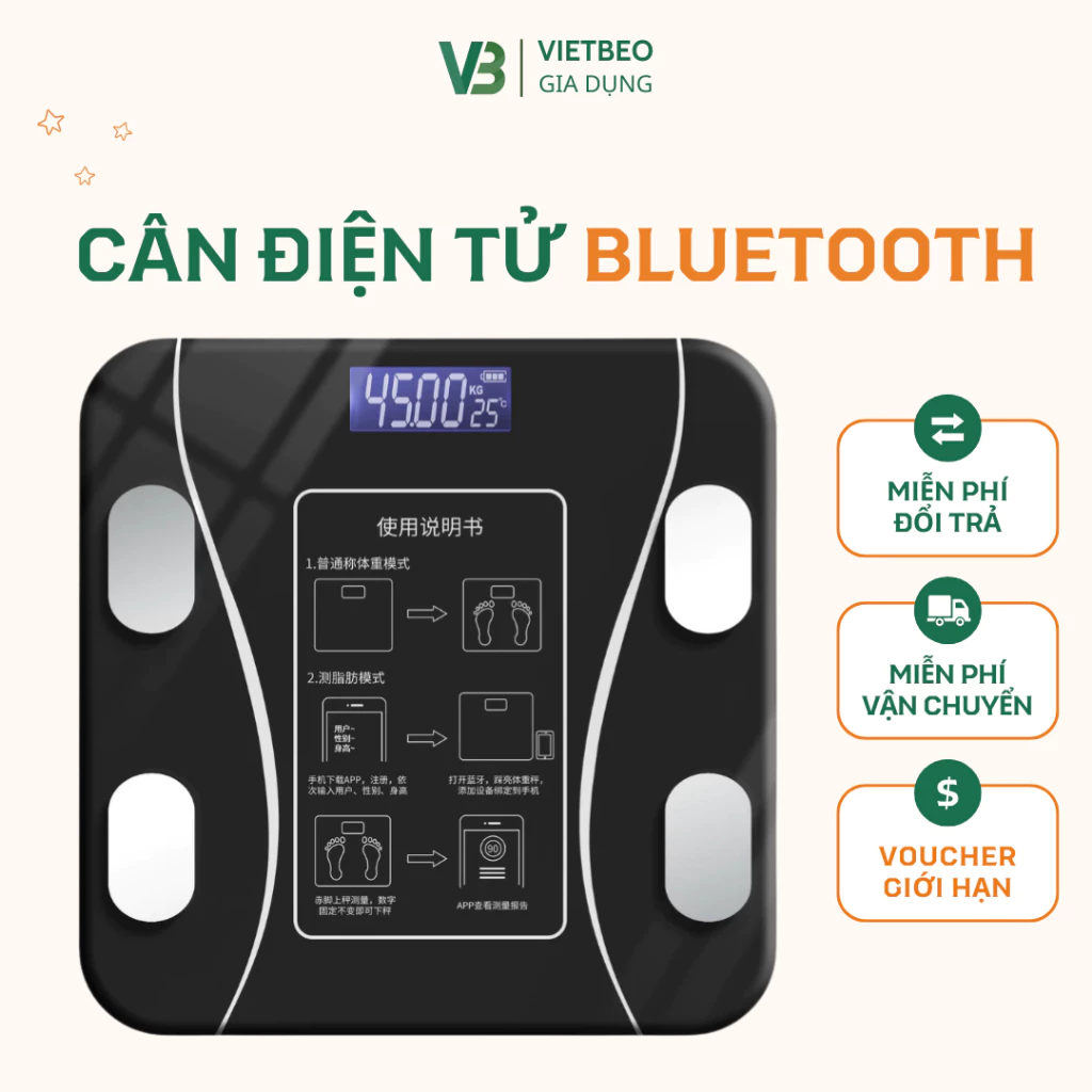 Cân Điện Tử Thông Minh DIDOOGLT Có Sạc USB Kết Nối Bluetooth Phân Tích Chỉ Số Cơ Thể