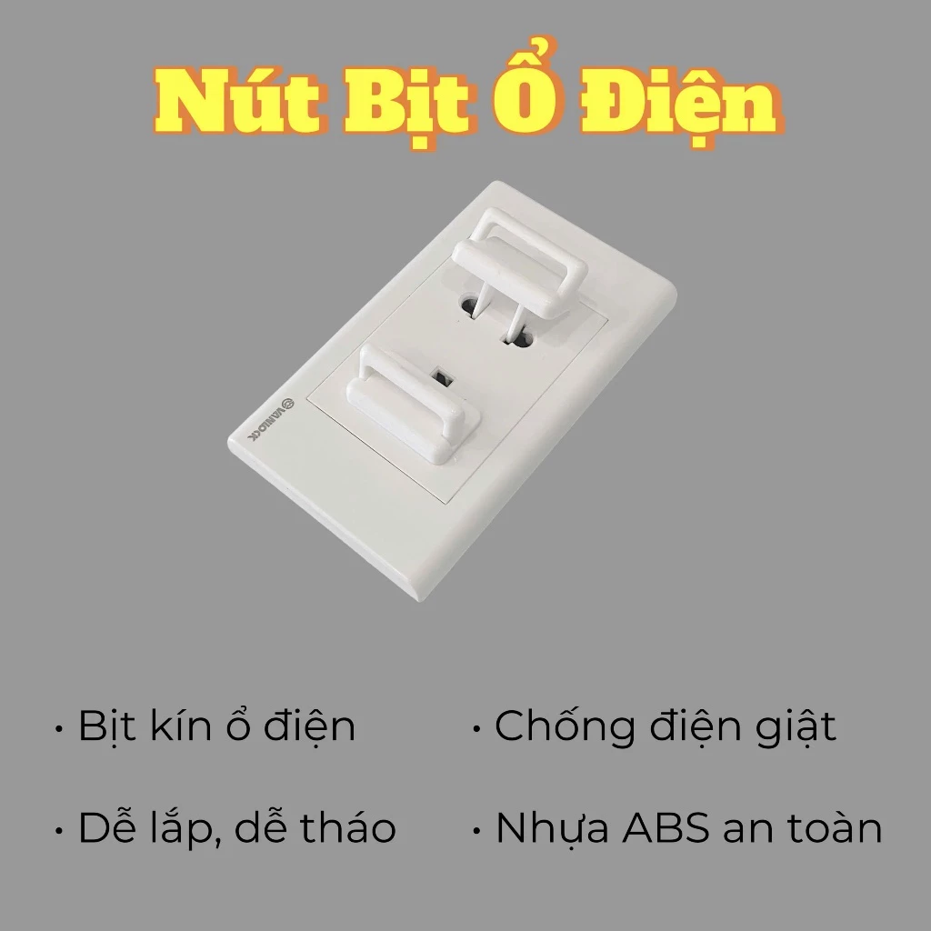 Nút Bịt Ổ Điện An Toàn Cho Bé – Nhựa ABS Cao Cấp, Chống Điện Giật