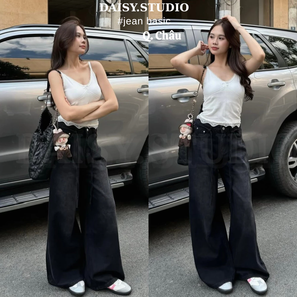 PRESET WASH LOOSE PLEAT PANTS - Quần dài Suông rộng dây thựng Wash cá tính 1239 Daisy.clothing