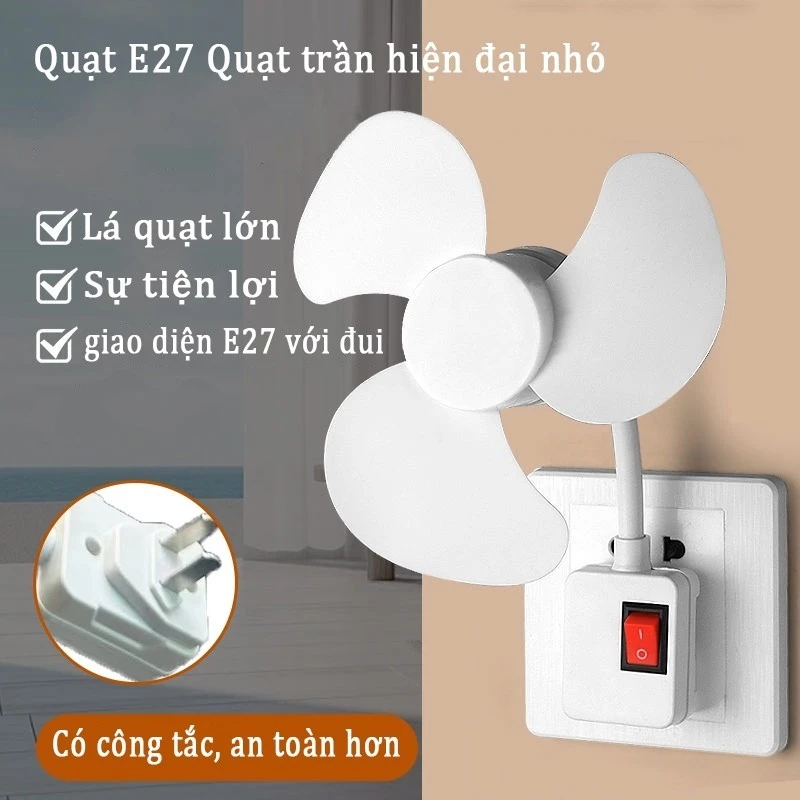 Quạt Mini Treo Nhà Vệ Sinh Xoay 360 Độ, Quạt Treo Tường Nhà Bếp Nhà Tắm, Quạt Cắm Điện Để Bàn Tiện Lợi