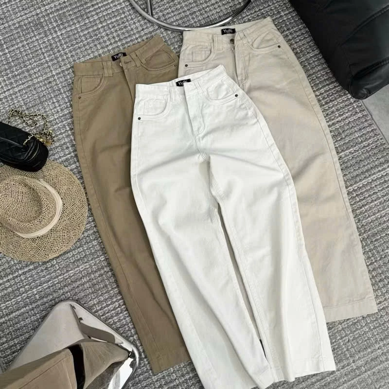 Quần Jean Ống Rộng Nữ JEANST Có 3 Màu Trắng, Be, Đen Đô HotHit Chất Jean Mềm hàng Cao Cấp