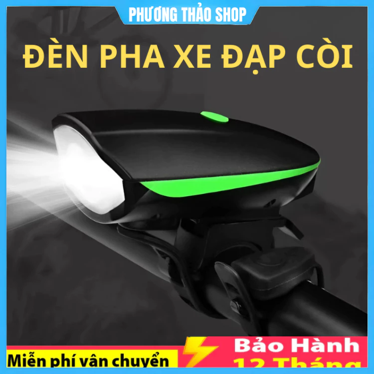 Đèn pha xe đạp có còi 120 DB 3 chế độ, USB có thể sạc lại và chống nước, Phụ kiện xe đạp leo núi