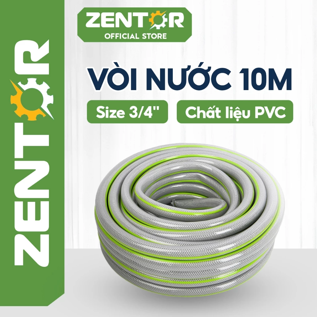 Ống dẫn nước phi 15/23 cao cấp Zentor dây dẫn nước 3 lớp chống gập xoắn làm vườn tưới cây rửa xe vệ sinh nhà cửa