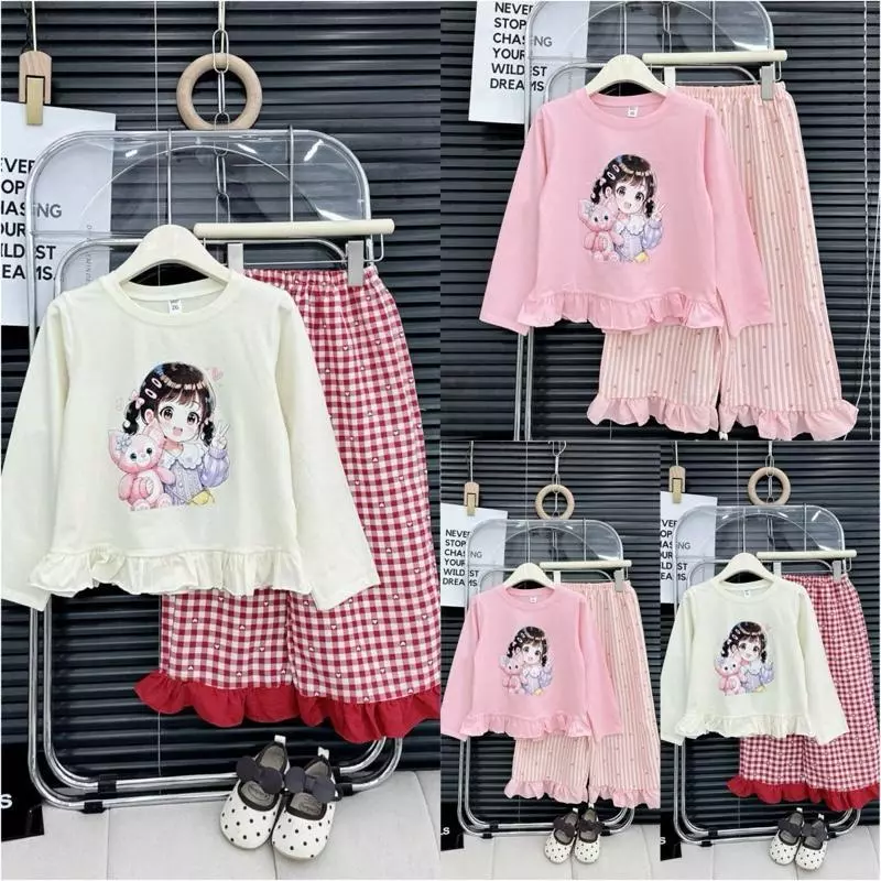 Bộ thu đông bé gái kiểu dáng bánh bèo dễ thương size 10-45kg vải mềm mịn đanh siêu đẹp cho bé gái