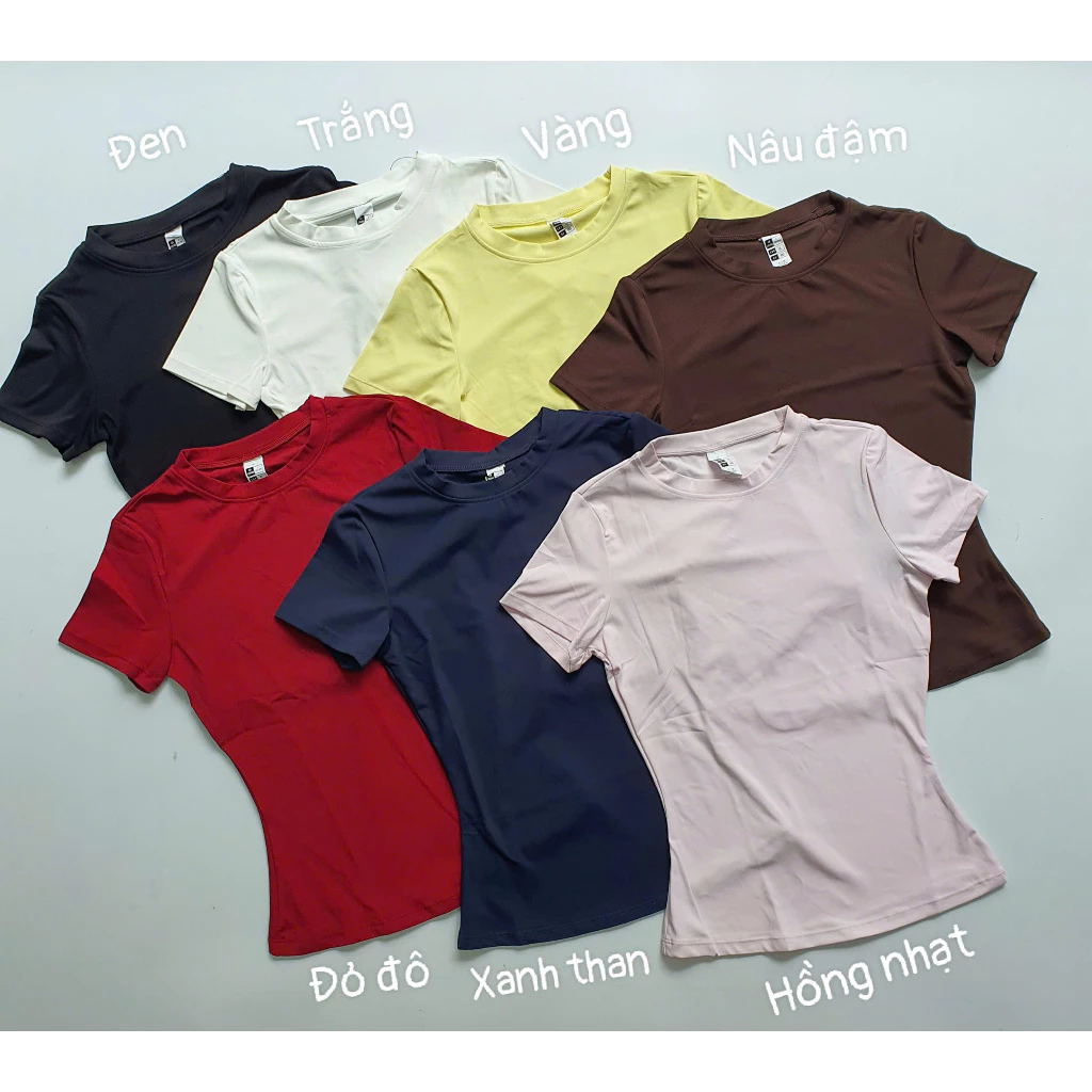 ÁO THUN CỔ TRÒN TRƠN 2506 (HÀNG QC) - THUN LẠNH - THÍCH HỢP ĐI TẬP GYM, YOGA, AEROBIC,... - MIDORI SPORT