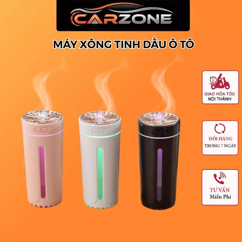 Máy Khuếch Tán Tinh Dầu Ô Tô – Máy Tạo Ẩm Mini Hình Cốc, Đèn LED 7 Màu, Khử Mùi, Trang Trí Xe Hơi