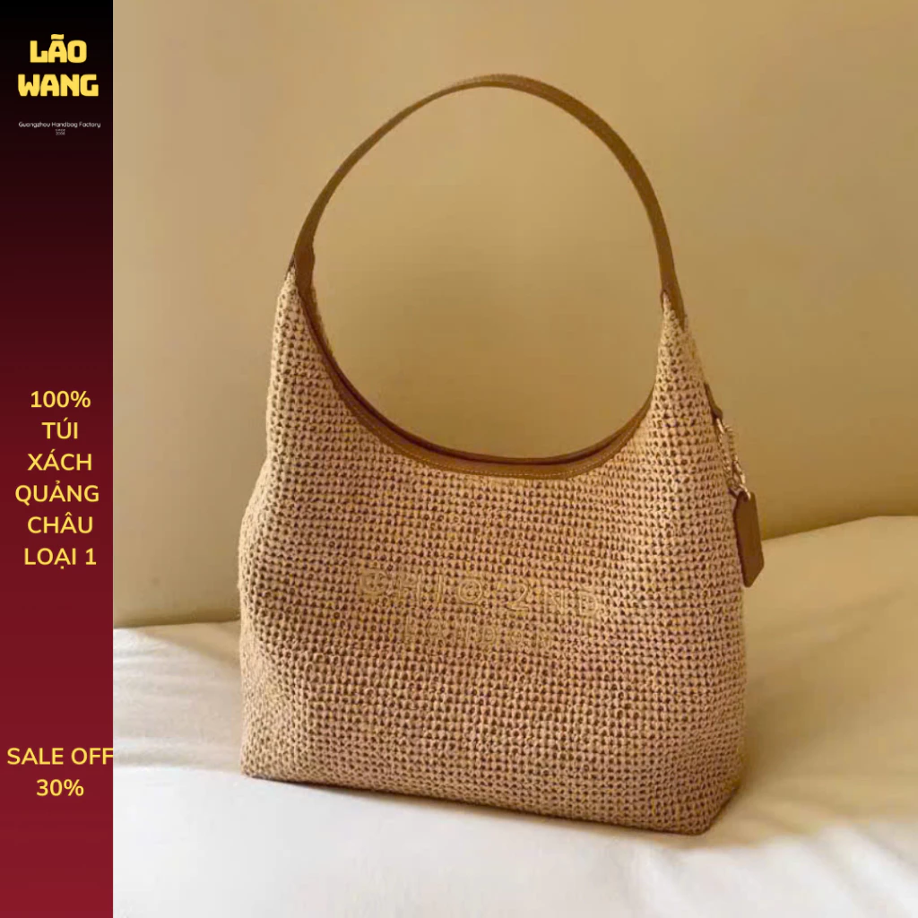 Túi xách nữ, túi đeo chéo túi cói đi biển đi du lịch chio 2nd sz 28cm chuẩn QC (chio149