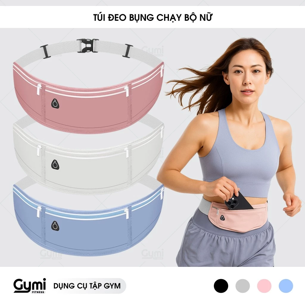 Túi Đeo Bụng Chạy Bộ Nữ Thể Thao - Đai Đựng Điện Thoại, Tập Gym, Du Lịch, Phản Quang - TuiChayBoNu - TĐE07-Nu