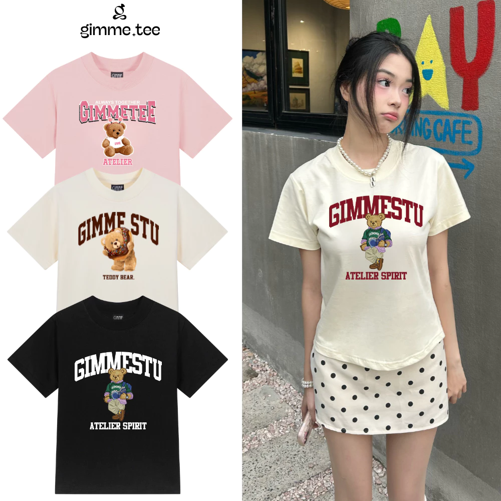 [Hàng Mới] Áo BabyTee Gimme - BST GẤU  - Premium Cotton 250gsm Cotton 2 Chiều - GMB113
